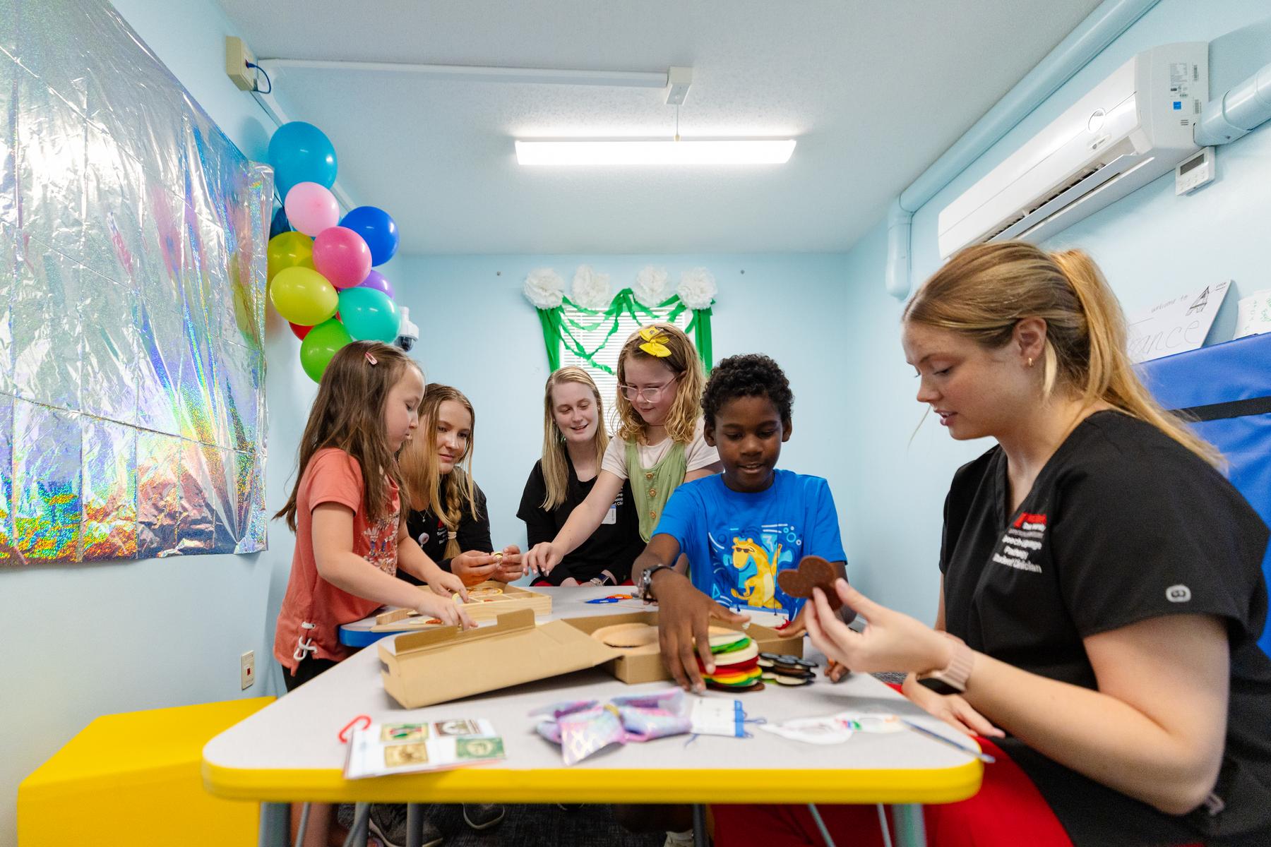 Children develop speech, language and literacy skills through fun activities at the APSU Speech-Language & Swallowing Community Clinic’s second annual Kids’ Camp. 