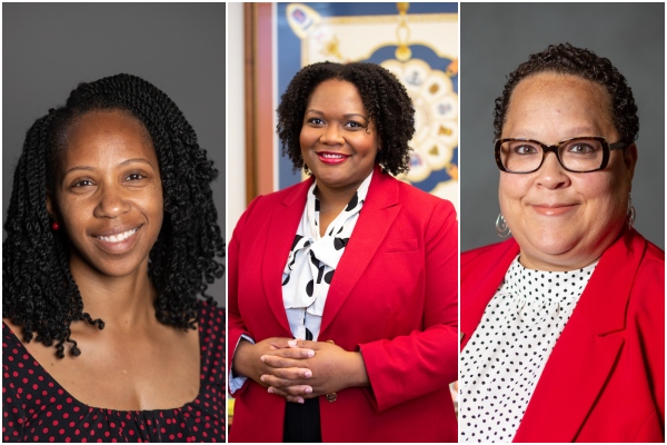 Headshots of Gibson, Whiteside and Williams