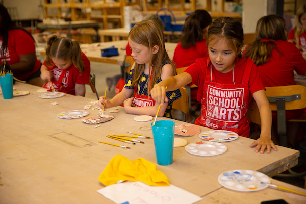Children enjoy a painting activity July 15, 2022 during the inagural Summer Arts Camp, hosted by Austin Peay State University's Community School of the Arts.