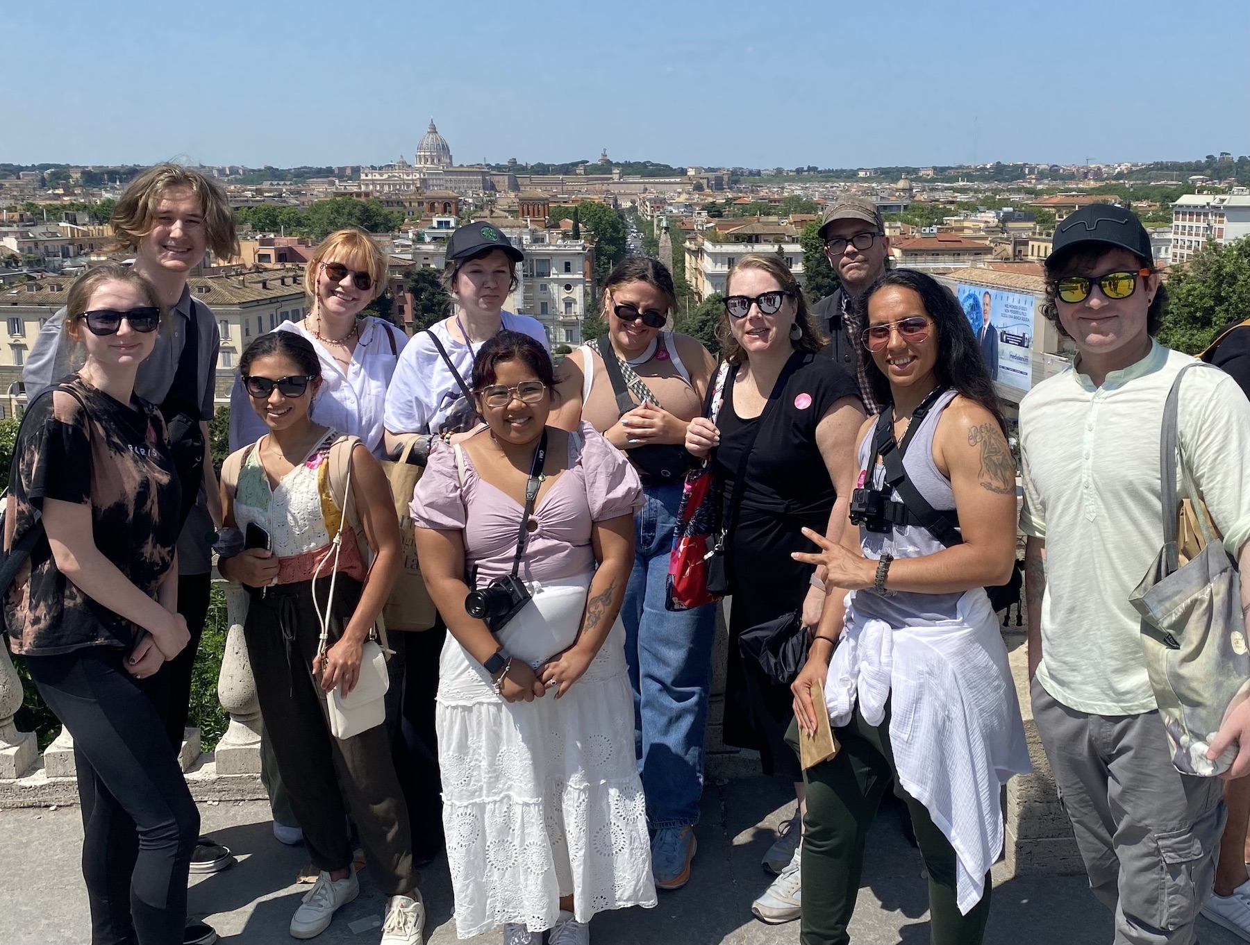 APSU students and faculty pose for a photo while studying in Rome, Italy. 