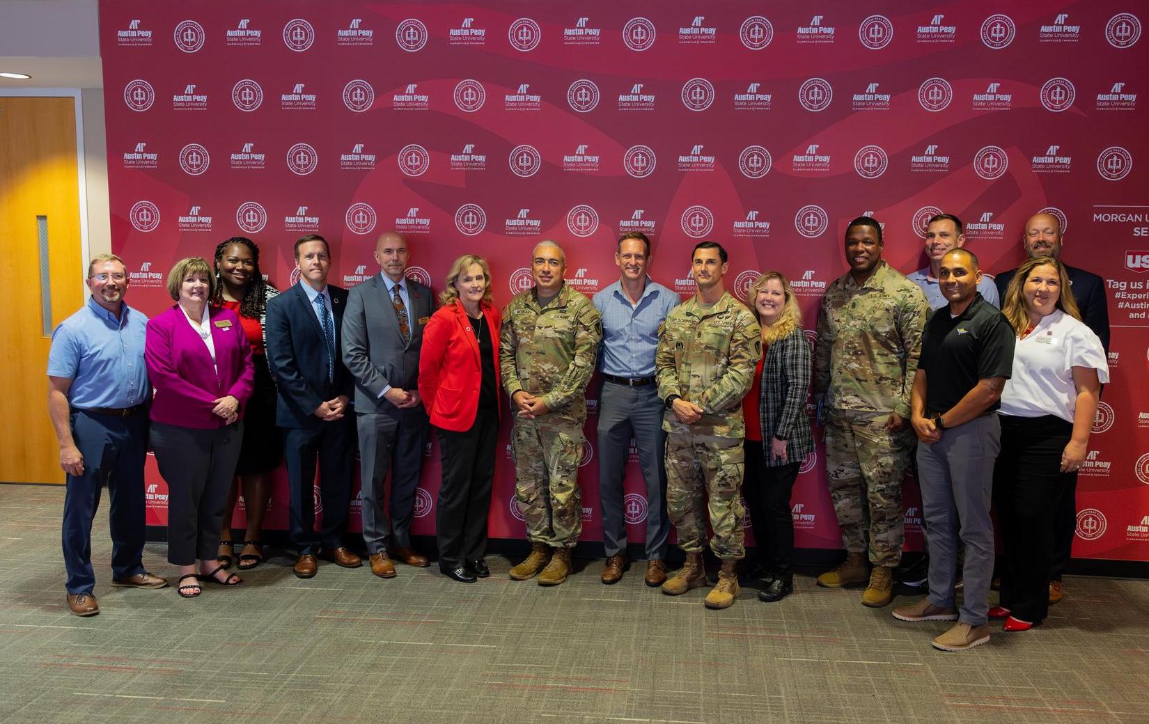 APSU and Fort Campbell leaders in the Morgan University Center.