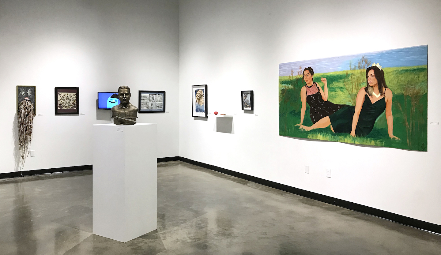 The Department of Art + Design is celebrating the end of the 2020-21 academic year with the 53rd Annual Juried Student Exhibition. The professionally juried exhibition opened in The New Gallery on April 5 and runs through April 28. There will be a reception + awards ceremony on April 28, via Zoom beginning at 5:30 p.m. All are invited to attend.  The Department of Art + Design at Austin Peay State University is proud of our students and wants to reward our outstanding student artists for their hard work and creativity. The 53rd Annual Student Juried Art Exhibition is professionally juried from outside Austin Peay State University, emulating the practice of real-world art shows. The exhibition showcases the best artwork produced by students during the past year and gives students the opportunity to participate in a professional exhibition where a qualified juror selects artwork and artistic merit awards.  This year’s juror was Dr. Claire Kovacs, curator of collections and exhibitions at the Binghamton University Art Museum. Kovacs obtained her Ph.D. from the University of Iowa and her master’s and bachelor’s degrees from Case Western Reserve University – all in art history. She curated exhibitions at the Figge Art Museum, Coe College, and the Krasl Art Center, and the Augustana Teaching Museum of Art. Her strategies for programming and exhibitions emphasize the ways that academic museums explore contemporary issues, foster interdisciplinary inquiry, create space for a multiplicity of voices and perspectives, and function as a site of dynamic community engagement. She emphasizes intersectional equity, diversity, accessibility and inclusion in collections, exhibitions, and programming. Her research practice grapples with ways that art historical research can support “The Common Good” (to borrow a phrase from the NEH), using curatorial practice and writing as a mechanism by which to amplify under-told stories.  As an extension of her teaching practice, she used her jurying duties as an educational opportunity for her curatorial students at SUNY Binghamton University. Kovacs, along with current and former curatorial interns, Morgan Moseley, Stephen McKee, Clementine Sherman, Maranda Seebarran and Alex Ritsatos, had three rounds of voting and various discussions to select the works in this year’s exhibition. The selections were made via a blind jurying process where the artist’s names, academic rank and major were not available to the jurors – only the image, size and medium of each artwork.  This year’s exhibition features 45 works of art, chosen from 178 submissions, created by the following artists: Freddy Batts, Katie Boyer, Carlos Carpeña, Ashton Caudill, Christa Curtis, Vicki Davenport, Amanda Ellis, Jamie Erwin, Morgan Frost, Uyanga Ganzorig, Shania Green, Pamela Henry, Eden Jeffers, Brook Jones, Samuel Lara, Claire Layne, Rebecca Martinez, Alex Nidiffer, Brittany Ruiz Boyzo, Stephen Schlegel, Savannah Shirley, Harley Simpkins, Araya Smith, Sarah Spillers, Madison Tucker, Jeremy Vega and Amalia Wills.  The exhibition is open April 5-28. Due to COVID-19 restrictions, The New Gallery will be open Tuesdays-Thursdays from 10 a.m.-3 p.m. For those who are not able to see the work in person, there will be an accompanying 3D virtual gallery tour to be released on April 8.  Join us in recognizing the achievements of our students during the reception + awards night on Wednesday, April 28. Beginning at 5:30 p.m., we will announce the award winners for the juried student exhibition, CECA Purchase Award winners and Summer Research Award recipients. The closing event will be held in The New Gallery, and all are invited to attend. This event is free and open to the public.  For more information on this exhibition, contact Michael Dickins, gallery director, at dickinsm@apsu.edu.
