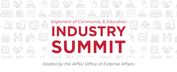 The logo for the Industry Summit, with red lettering for the words.