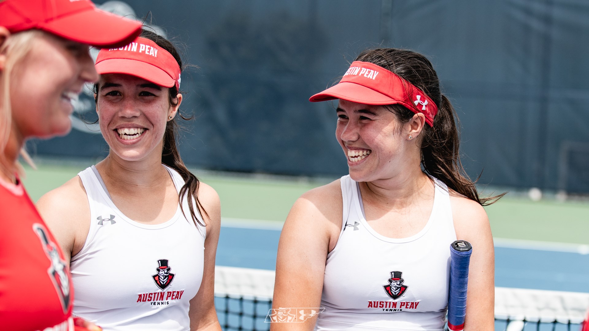 Lidia Yanes Garcia, left, and Claudia Yanes Garcia talk during the OVC championship.
