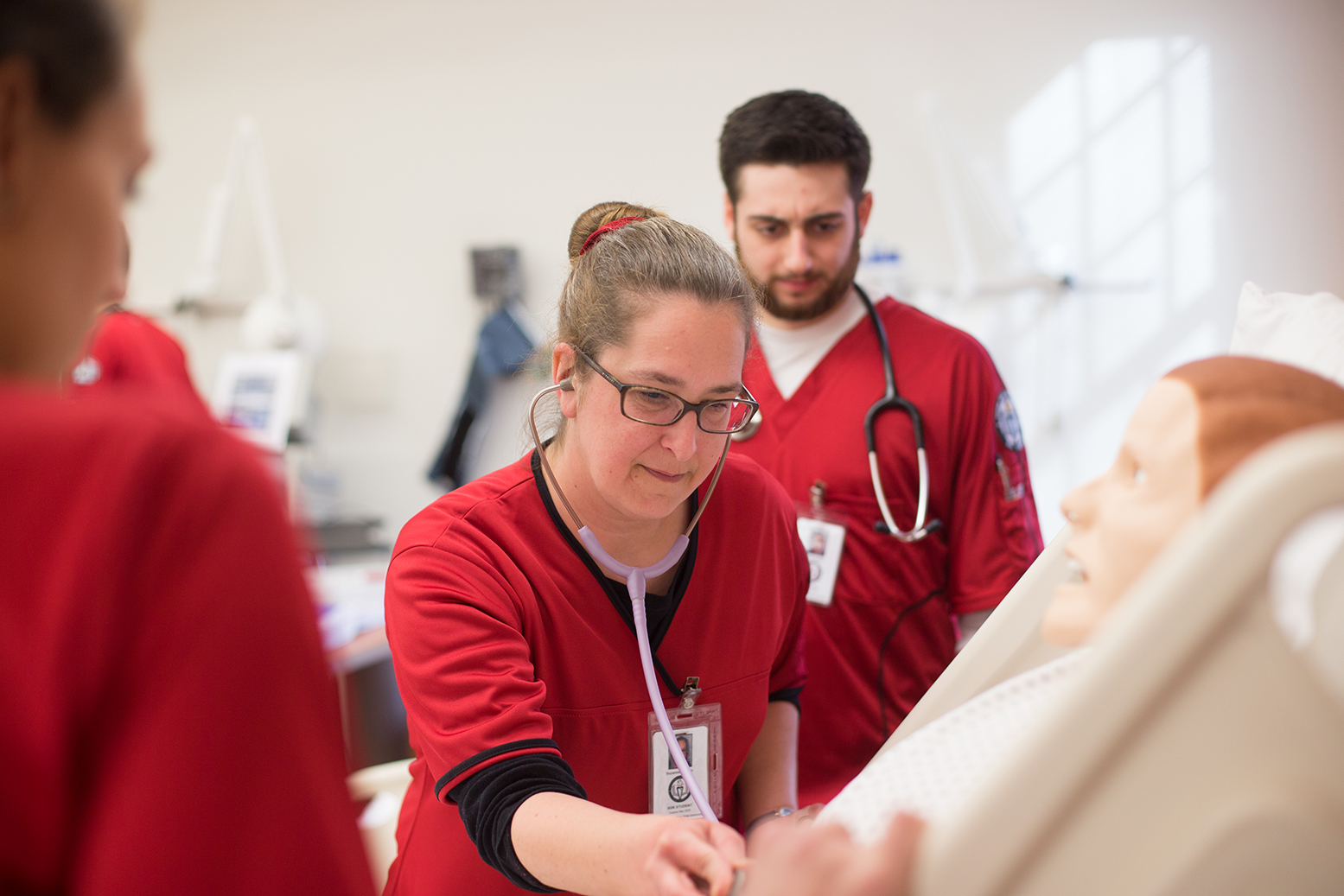 Students work in McCord nursing lab