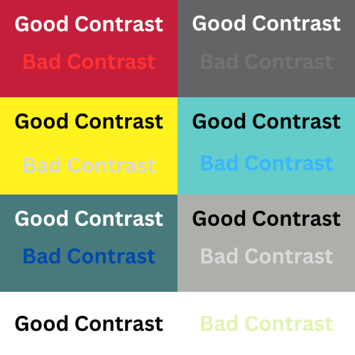 Examples of good and bad contrast.