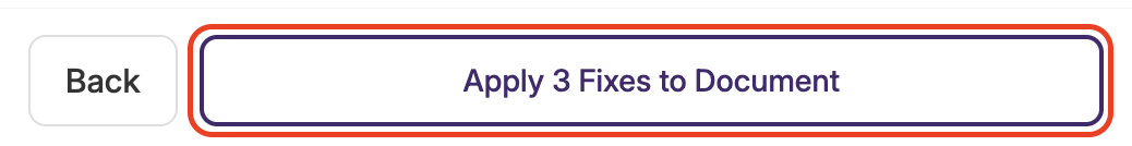 Accessibility report button to apply fixes made.