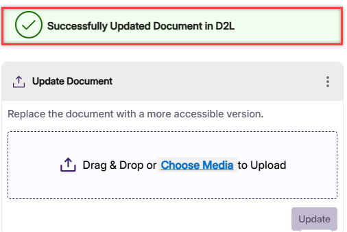 Panorama Upload confirmation for Faculty