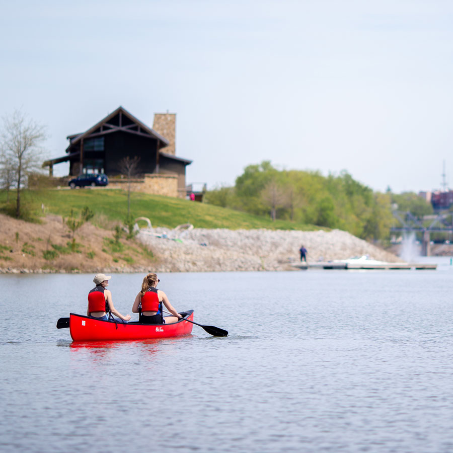 Student Canoeing on the Cumberland River