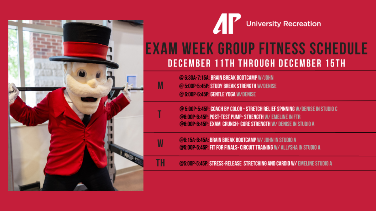 Final Exam Fitness Schedule Dec. 11-15