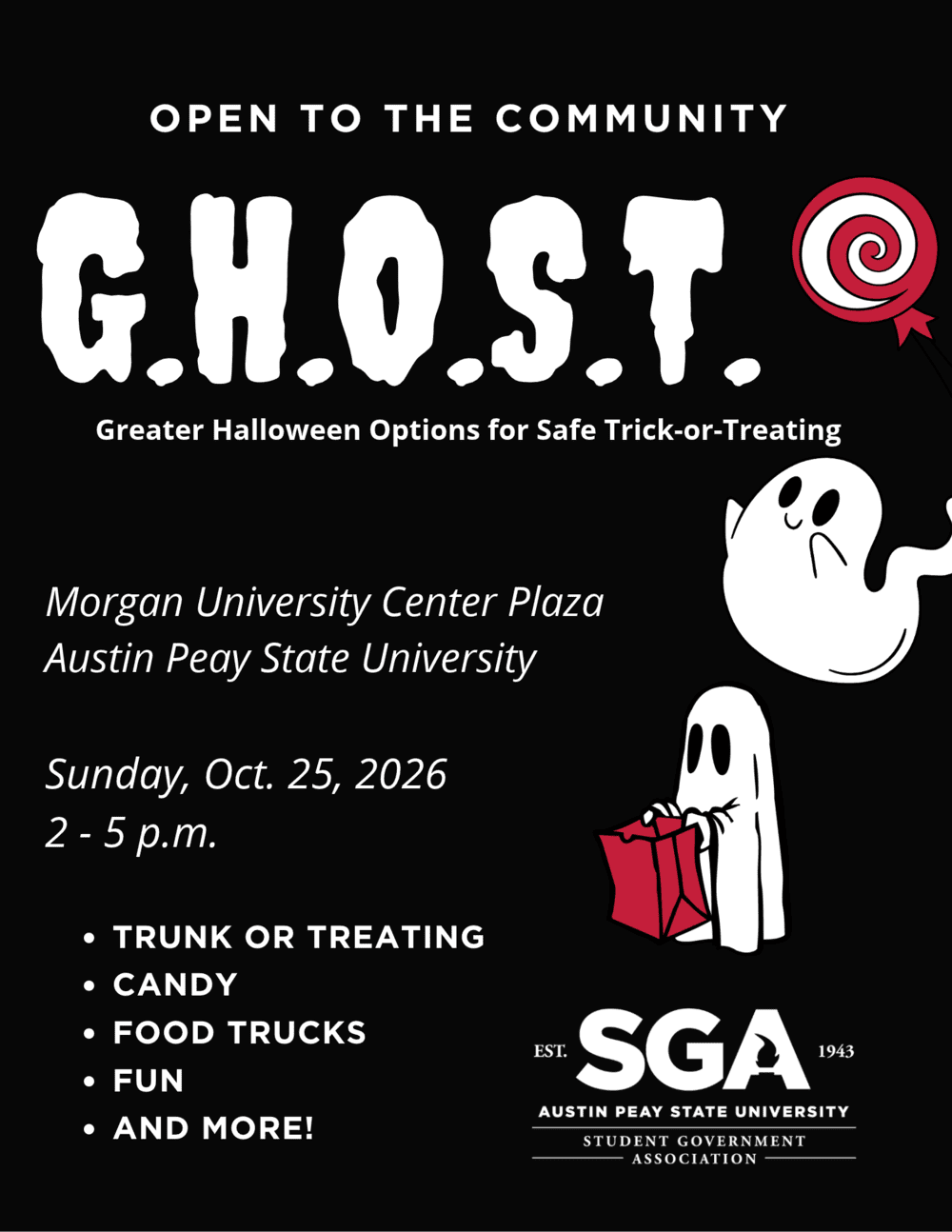 Visual Flyer for the 2026 G.H.O.S.T. event.