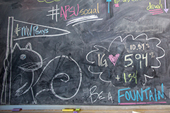 Chalkboard with squirrel