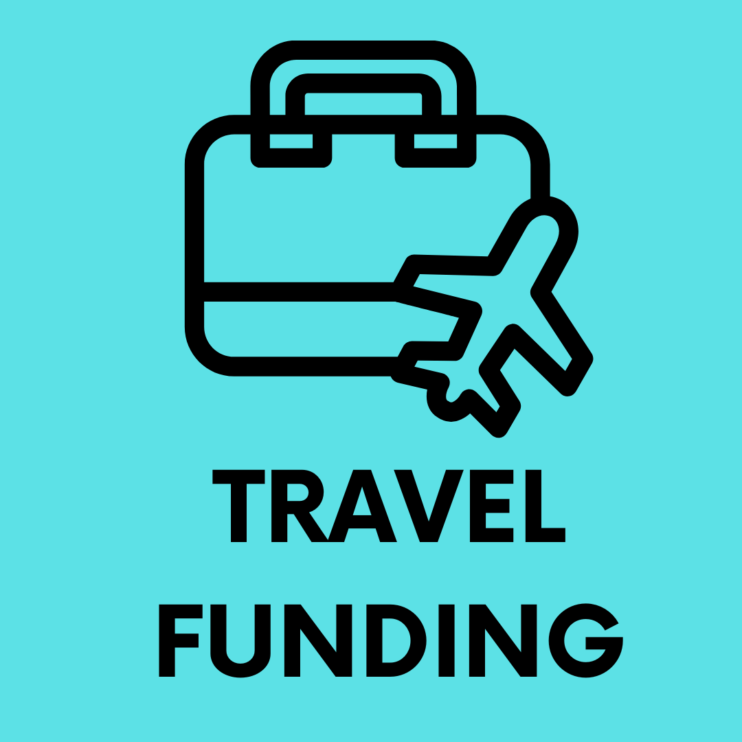 travel funding - suitcase and airplane icon