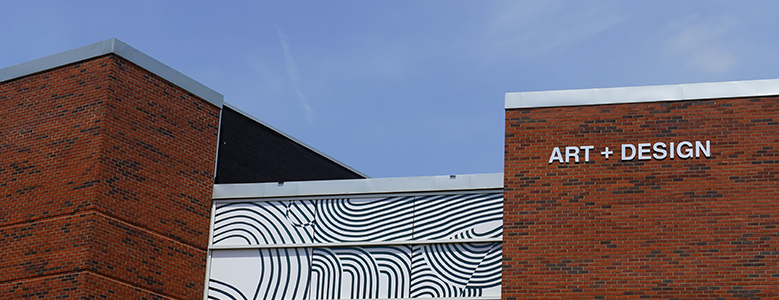 A close-up of the Art and Design building located on APSU campus.