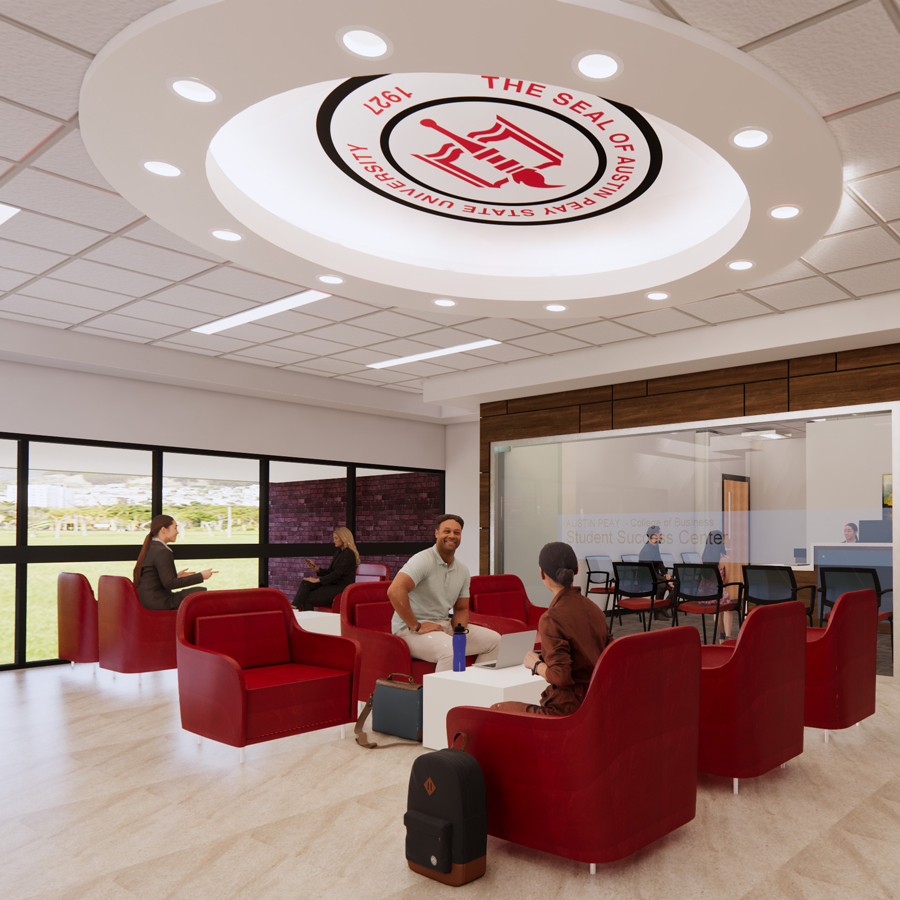 Rendering of the Kimbrough Student Success Student Lounge