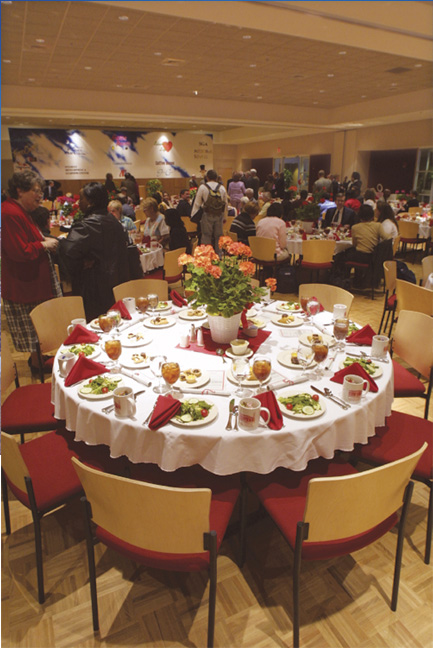 Picture of Ballroom set up with tables and chairs